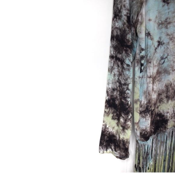 entro Bohemian Fringe Tie Dye Hippie Top Large - Picture 2 of 6